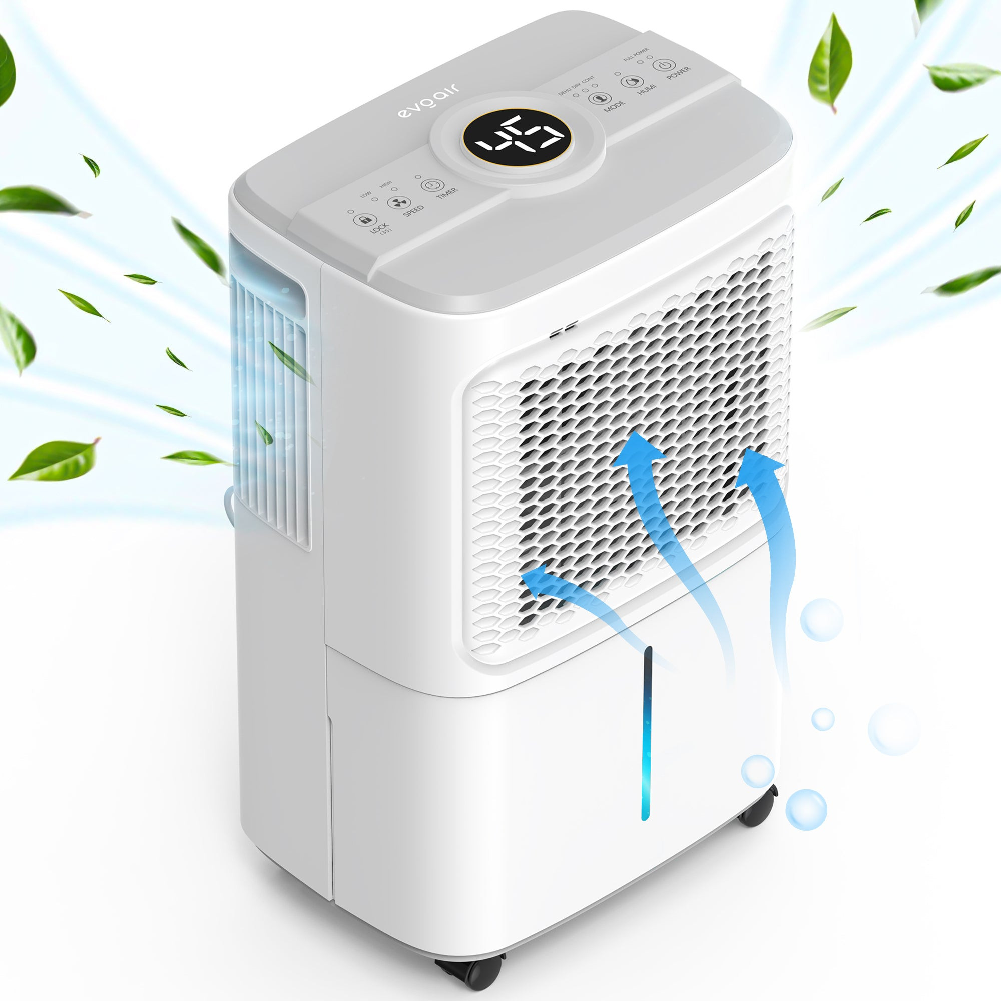 dezumidificator evoair dryora 12, 12l/24h, senzor de umiditate, dezumidifcare continua, uscare rufe, lumina ambientala, rezervor - imagine 3